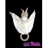 KEPTIN-JR Doudou bio lutin beige bonnet rayé marron anneau dentition