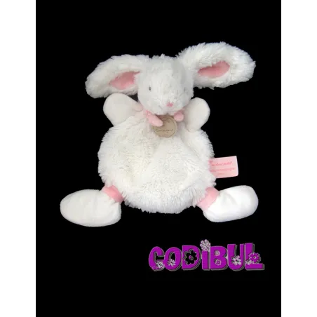 DOUDOU ET COMPAGNIE Doudou Lapin Bonbon blanc Rose