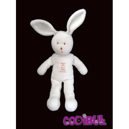 PETIT BATEAU doudou lapin velours blanc mon plus beau rêve