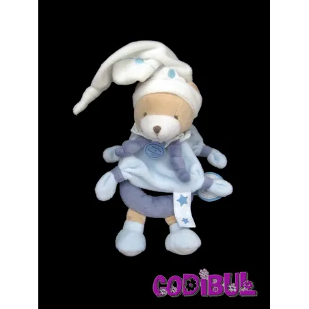DOUDOU ET COMPAGNIE hochet ours bleu étoiles petit chou