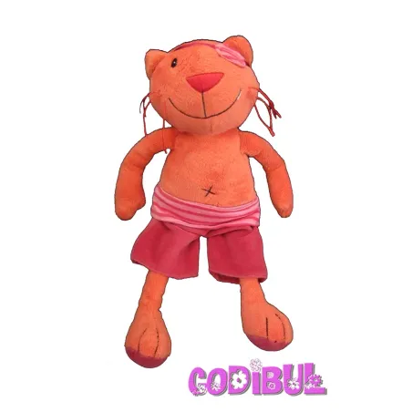 CREDIT AGRICOLE Doudou chat rouge orange pirate 35 cm