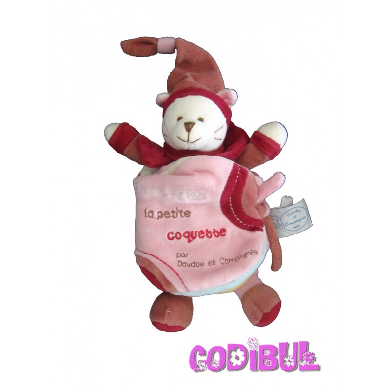 Doudou Et Compagnie Doudou Livre Chat Minouchette Rose Bordeaux