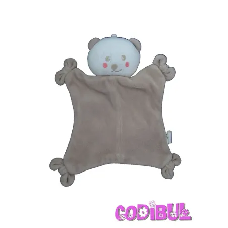 SIPLEC doudou plat ours beige cocard empreintes