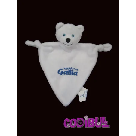 Laboratoire Gallia doudou plat ours blanc