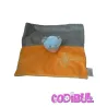 DOUKIDOU doudou plat ours orange gris feuilles
