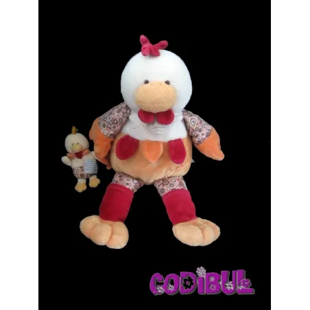 DOUDOU ET COMPAGNIE poussin poule coq POUPILOU et son bébé