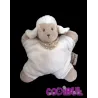 NATTOU doudou semi plat mouton blanc beige hochet