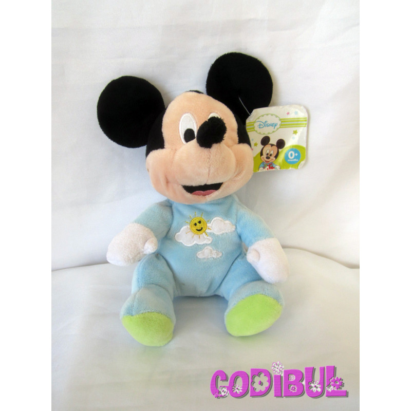 Doudou Bebe Mickey Bleu Nuages Soleil Disney Nicotoy