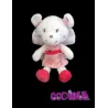 POMMETTE Doudou ours robe rose papillon fleurs