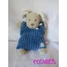 POMMETTE doudou semi plat chien bleu velours poisson
