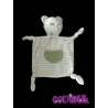 DE GROOTE doudou plat ours turquoise vert rayé