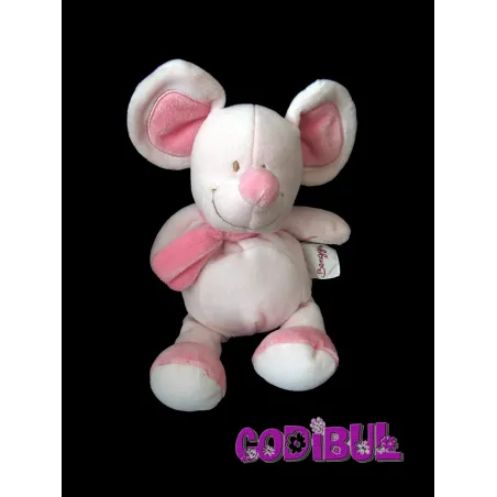 BENGY doudou souris rose écharpe