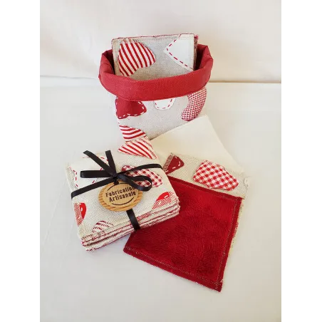 18 lingettes lavables + panière * coton - bambou *