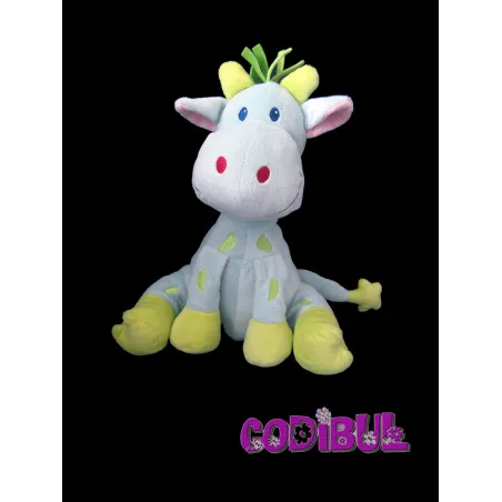 ORCHESTRA doudou girafe bleu vert 28 cm