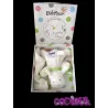 BABYSUN Doudou  White is White mouton blanc vert mouchoir