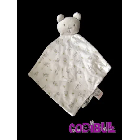 LA REDOUTE cocoon doudou plat ours blanc gris