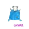 NICOTOY Doudou plat ours bleu pois oiseau little hug