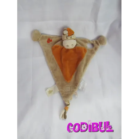 NOUKIE'S doudou plat triangle zèbre zamba orange