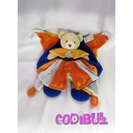 DOUDOU ET COMPAGNIE doudou ours prince indidous bleu orange