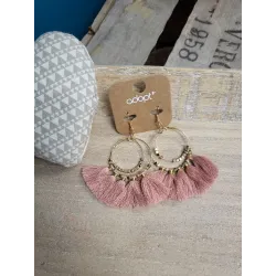 boucles d'oreilles cercles pompons adopt'