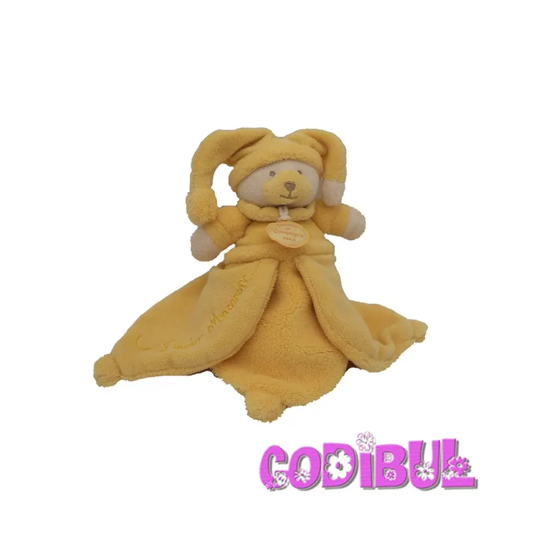 doudou et compagnie ours jaune douceur macaron