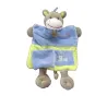 BABY NAT' doudou plat marionnette âne bleu vert