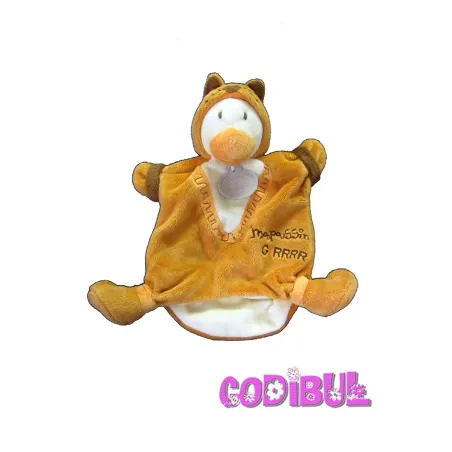 Doudou et compagnie poussin plat marionnette déguisé en renard