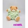 KALOO Doudou pantin ours plume vert clair
