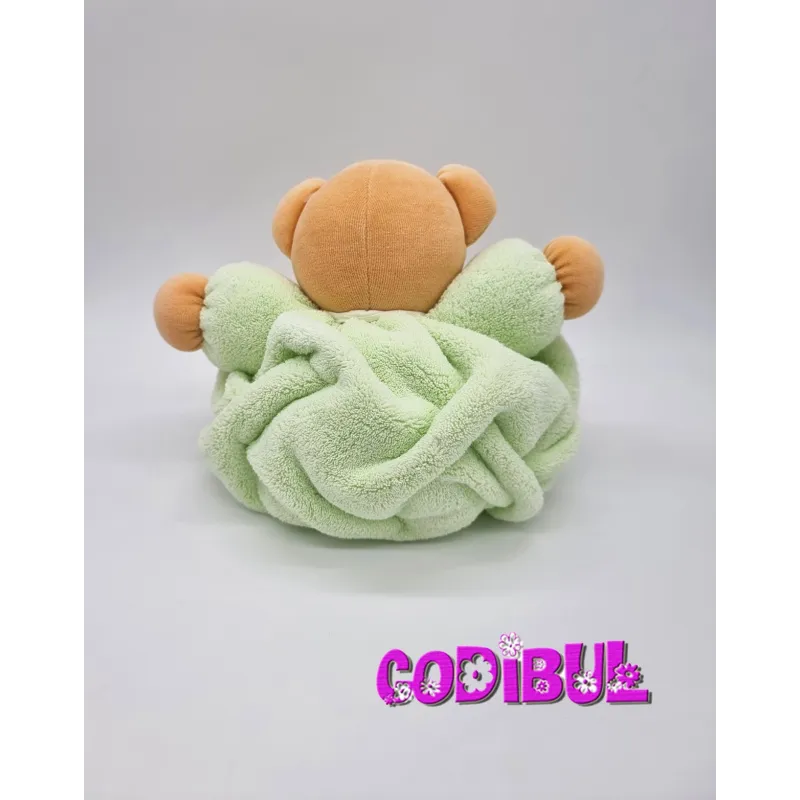 KALOO Doudou pantin ours plume vert clair