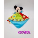 DISNEY NICOTOY doudou Mickey bleu vert rouge jaune Lion