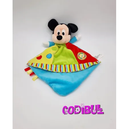 DISNEY NICOTOY doudou Mickey bleu vert rouge jaune Lion