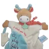 BABY NAT' doudou plat marionnette girafe blanc bleu