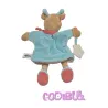 BABY NAT' doudou plat marionnette girafe blanc bleu