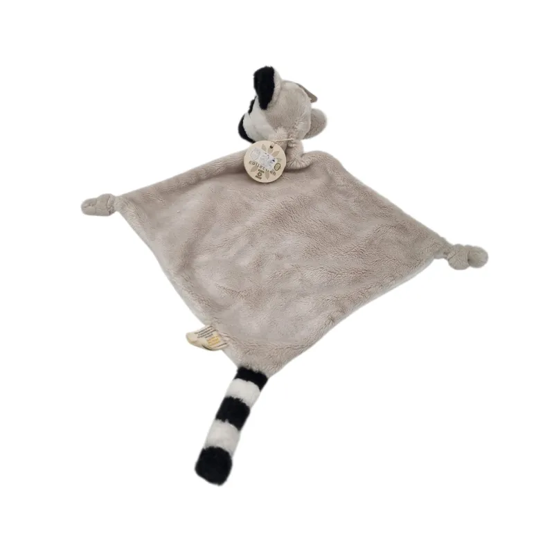 Nature Planet doudou lémurien blanc noir