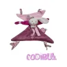 DOUDOU ET COMPAGNIE lapin blanc rose prune cerise attache tétine