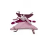 DOUDOU ET COMPAGNIE lapin blanc rose prune cerise attache tétine