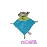 MOTS D'ENFANTS doudou plat chien bleu vert