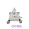 BABY NAT' doudou plat marionnette licorne blanc et gris
