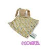 Klorane doudou plat lapin vert jaune fleurs