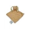 Klorane doudou plat lapin vert jaune fleurs