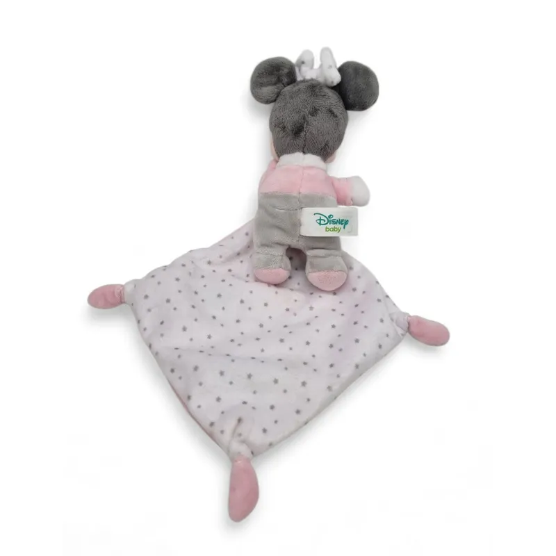 DISNEY BABY Doudou Minnie rose avec mouchoir moutons