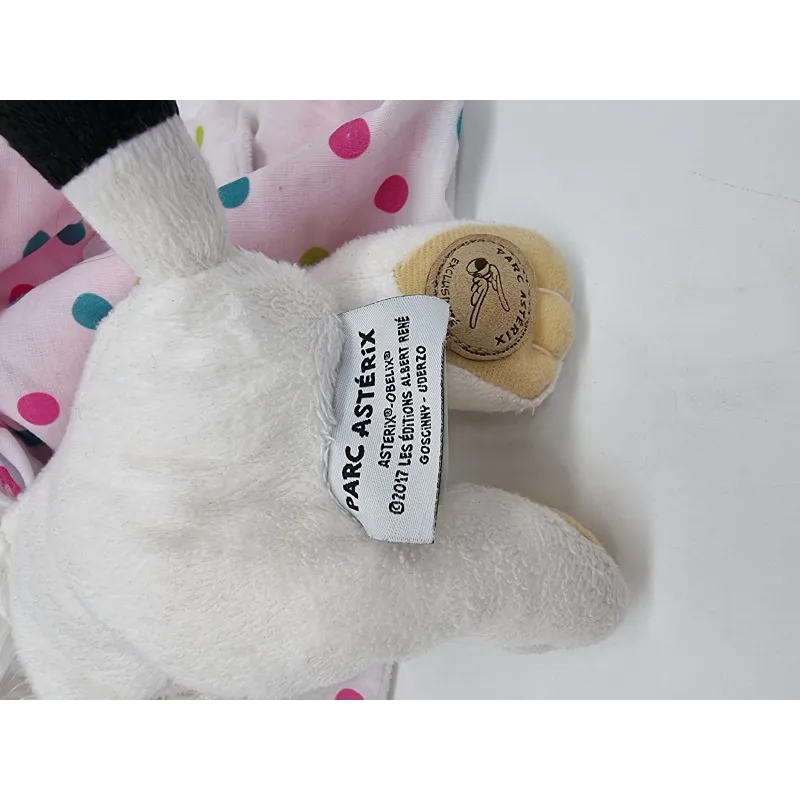 Parc Astérix doudou chien Idéfix avec couverture rose