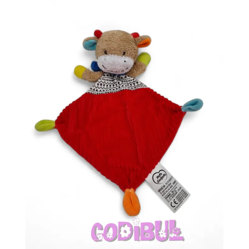 MOTS D'ENFANTS doudou plat girafe ou vache