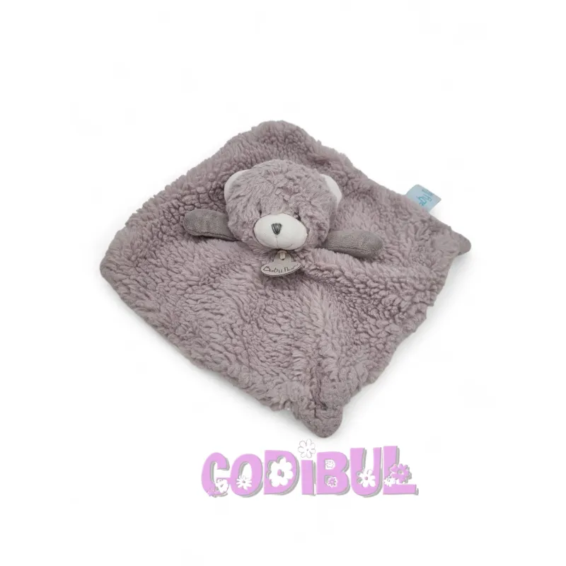 BABY NAT' Doudou plat ours gris Pap ours