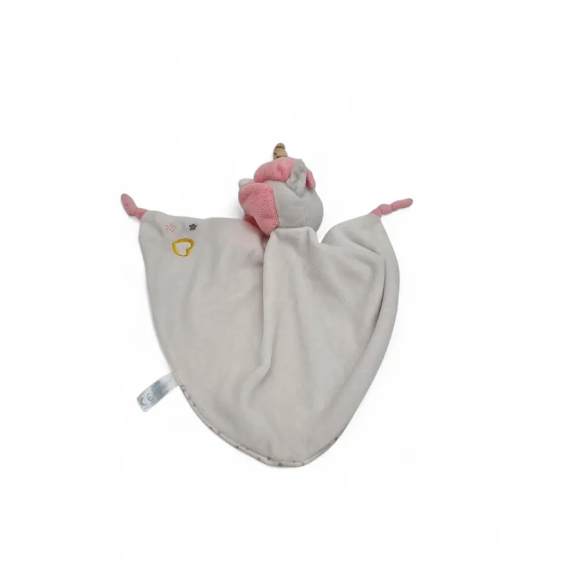 Jemini doudou plat licorne blanc rose