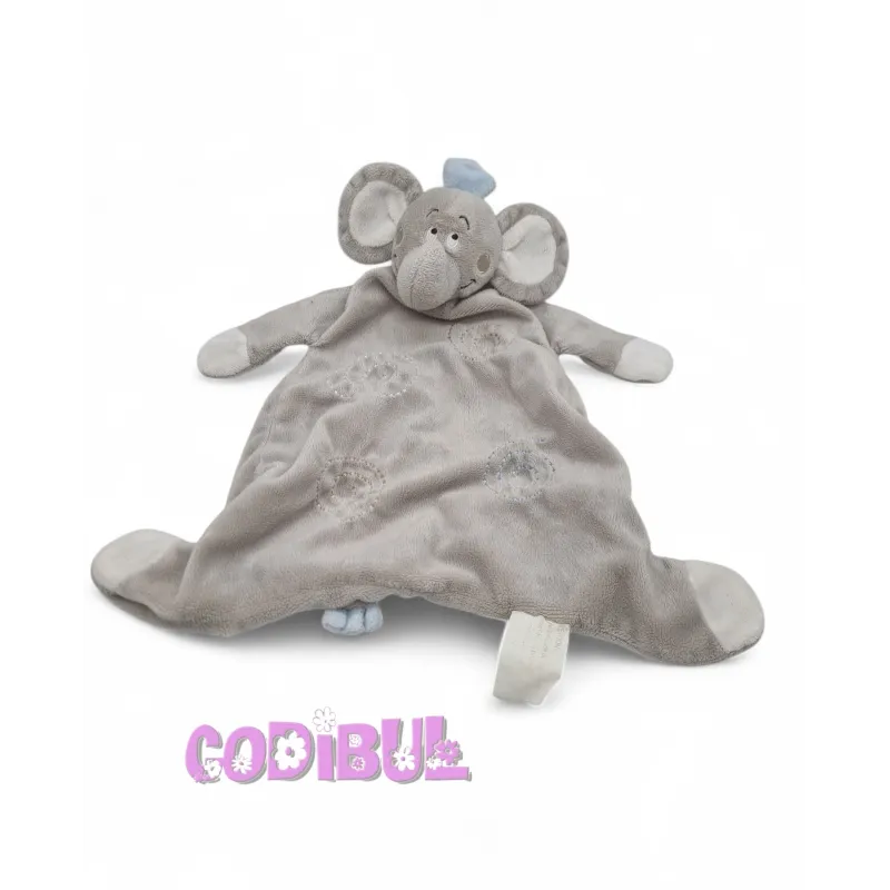 KIMBALOO LA HALLE doudou plat éléphant gris