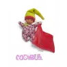 COROLLE Doudou poupée bébé mouchoir rose fleurs Minirêve