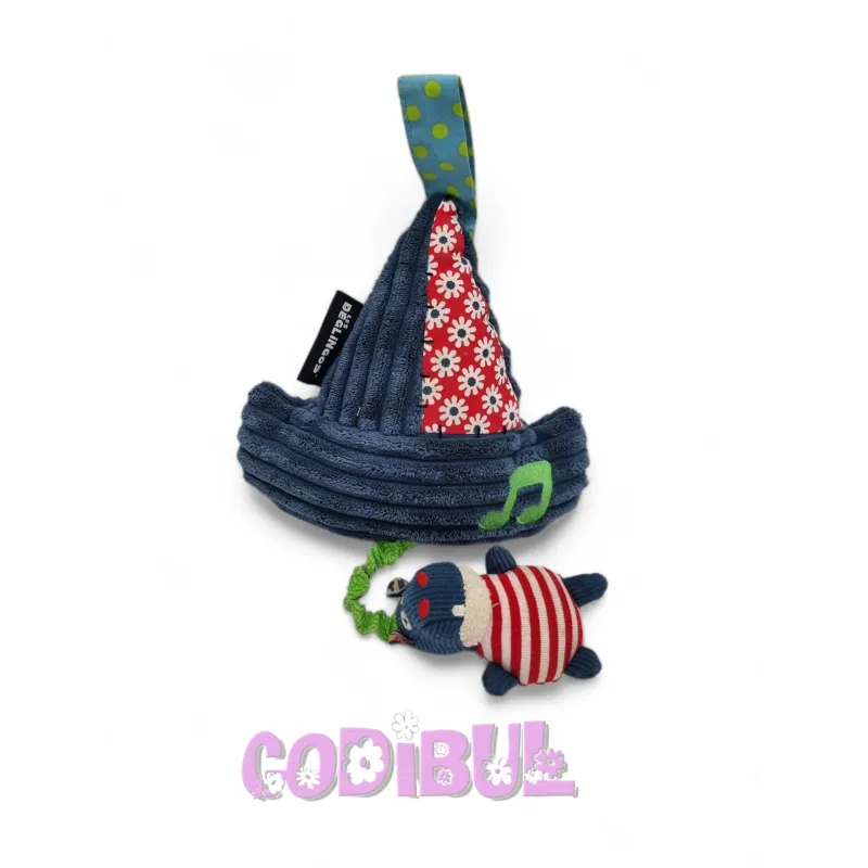 LES DEGLINGOS Doudou bateau musical Hippipos l'hippopotame