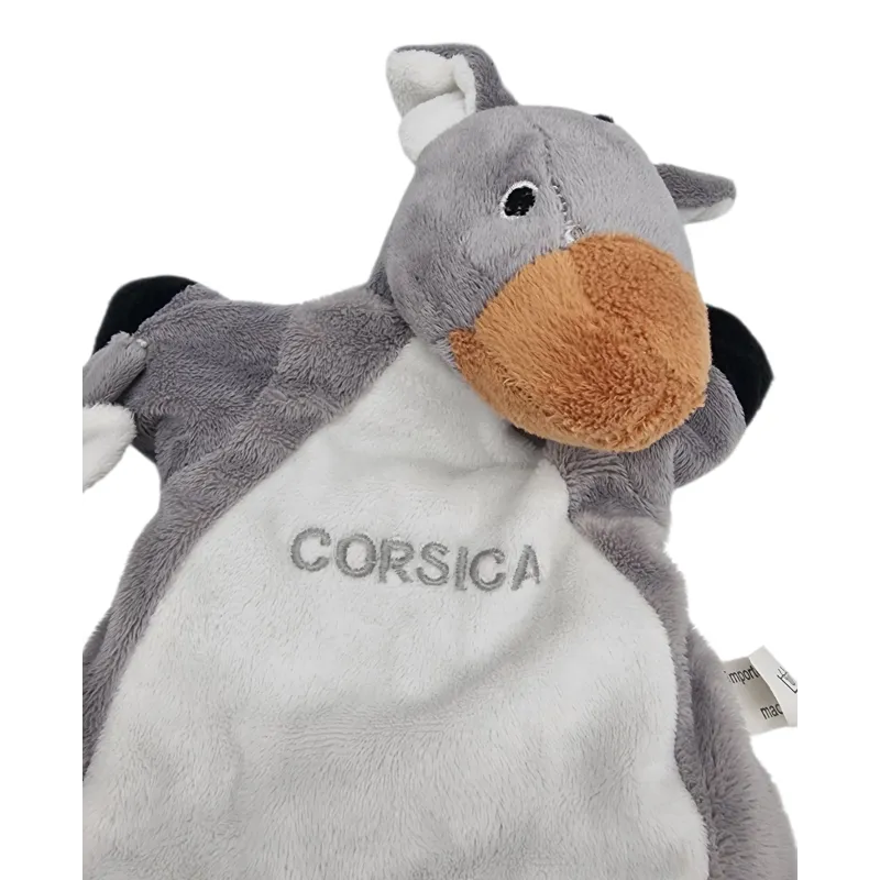 TEXTISUN doudou marionnette âne cheval corsica gris blanc