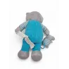 OBAIBI Doudou chat gris salopette bleu